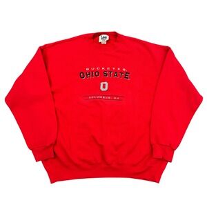 Vintage 90s Lee Sport Ohio State Buckeyes Sweatshirt Red Mens 2XL Embroidered